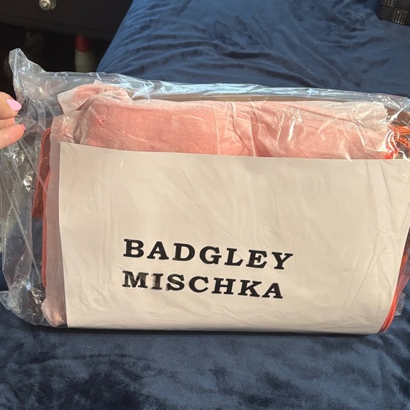 NWT Badgley Mischka Coral Solid/Snake Combo Bag - Picture 1 of 5